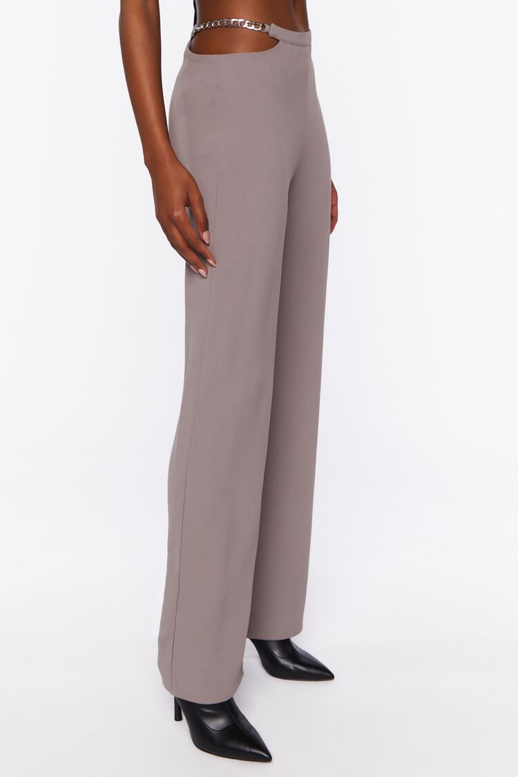 Women’s Chain Cutout Low-Rise Pants in Steeple Grey,  XS Bottoms on sale 2022 5