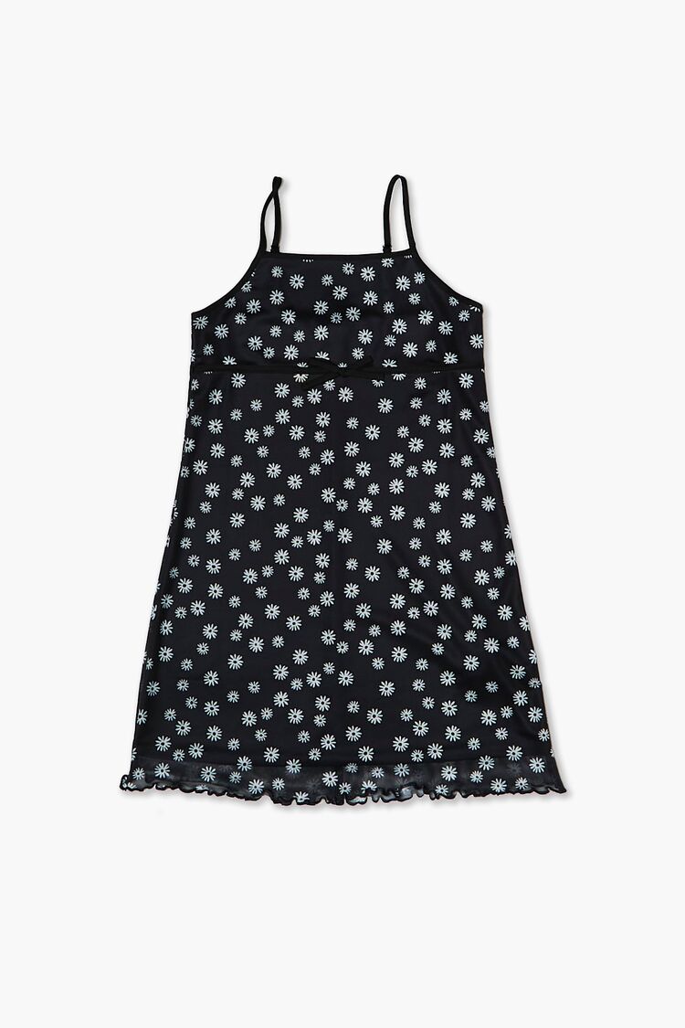 Girls Daisy Print Cami Dress (Kids) in Black/White,  7/8 (Girls on sale 2022