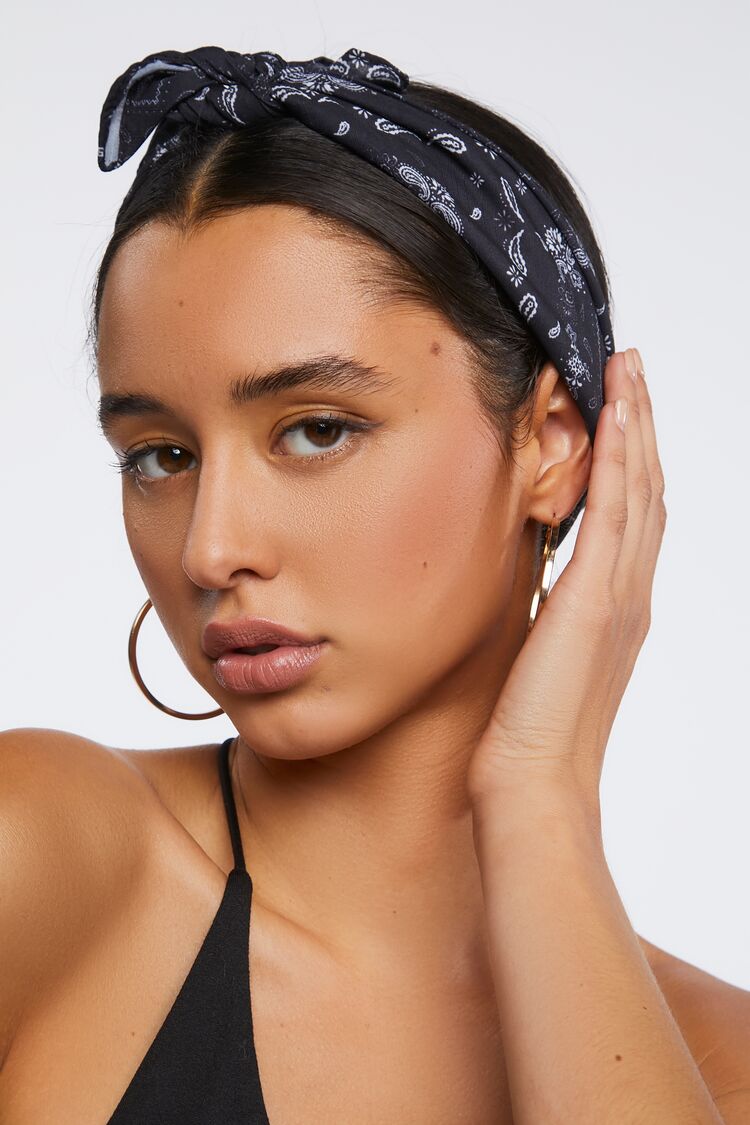 Knotted Bandana Headwrap in Black Accessories on sale 2022 2