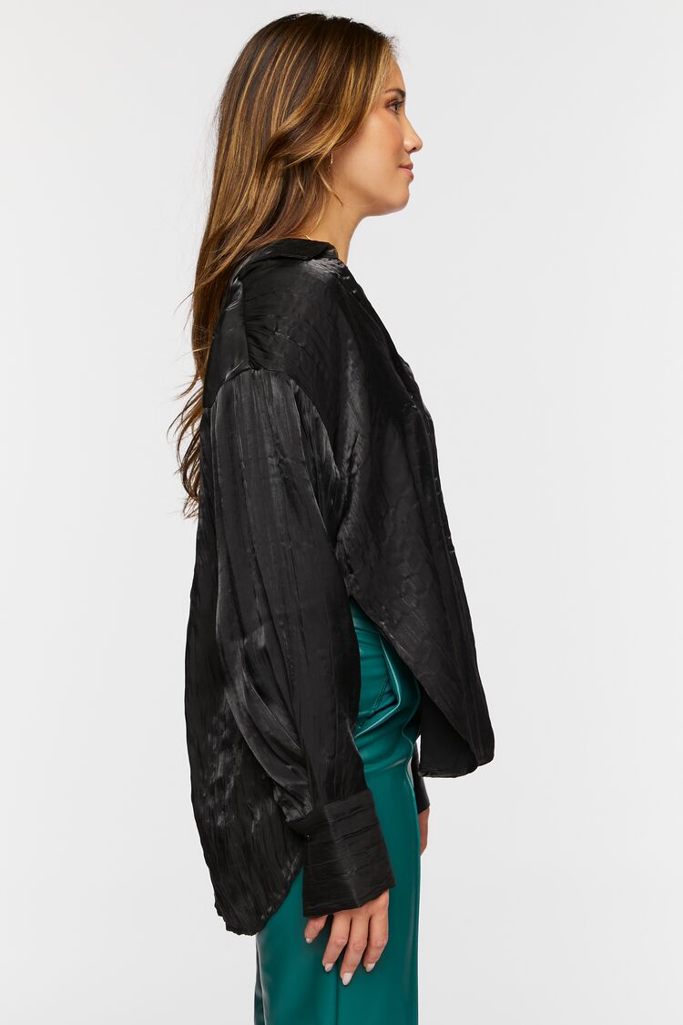 Women’s Satin High-Low Shirt in Black Medium black on sale 2022 2