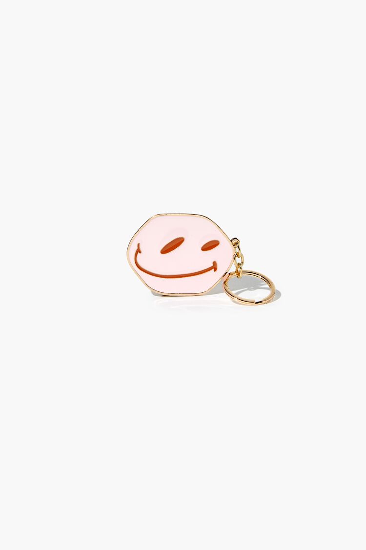 Abstract Happy Face Keychain in Pink Abstract on sale 2022