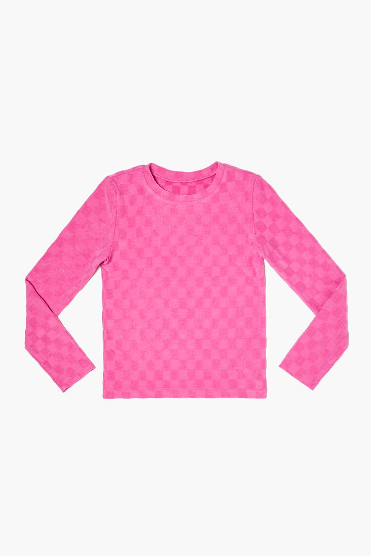 Girls Checkered Top (Kids) in Pink,  9/10
