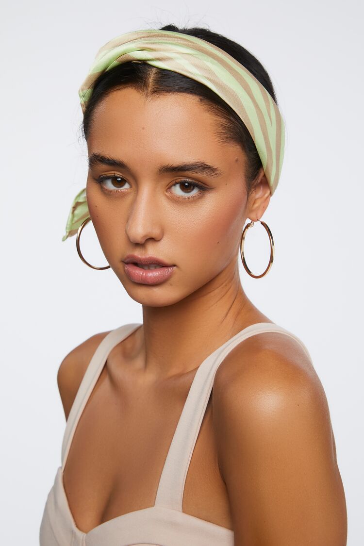Zebra Print Scarf Headwrap in Yellow Accessories on sale 2022