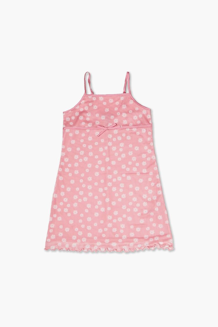 Girls Daisy Print Cami Dress (Kids) in Pink/White,  7/8 (Girls on sale 2022