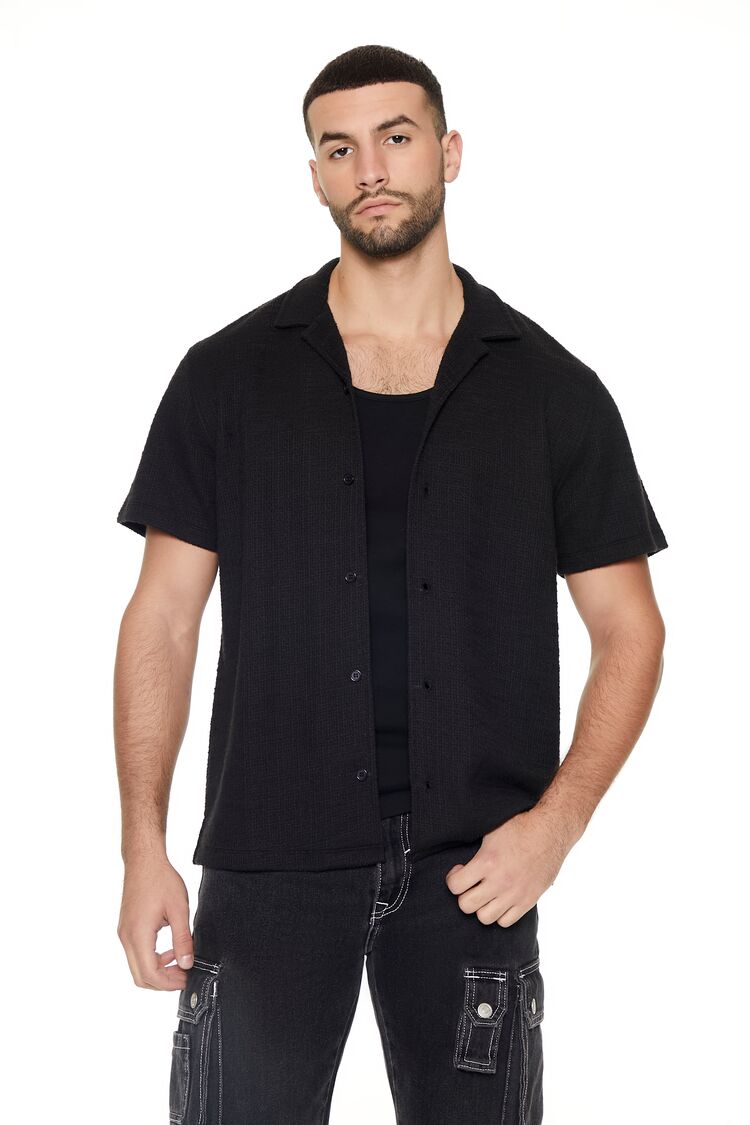 Textured Cuban-Collar Shirt