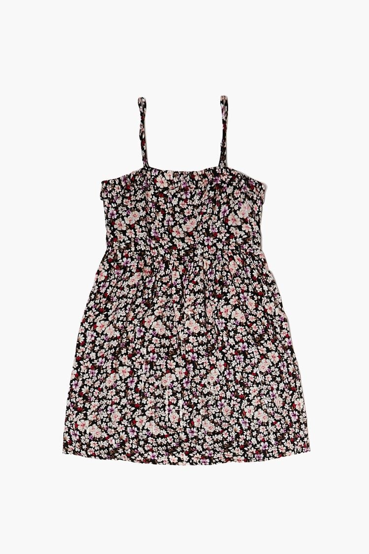 Girls Floral Print Cami Dress (Kids) in Black,  13/14 (Girls on sale 2022