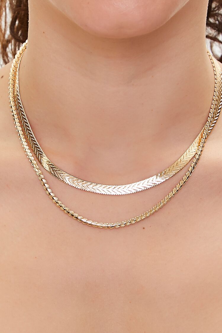 Women Serpentine Layered Necklace in Gold FOREVER 21 on sale 2022