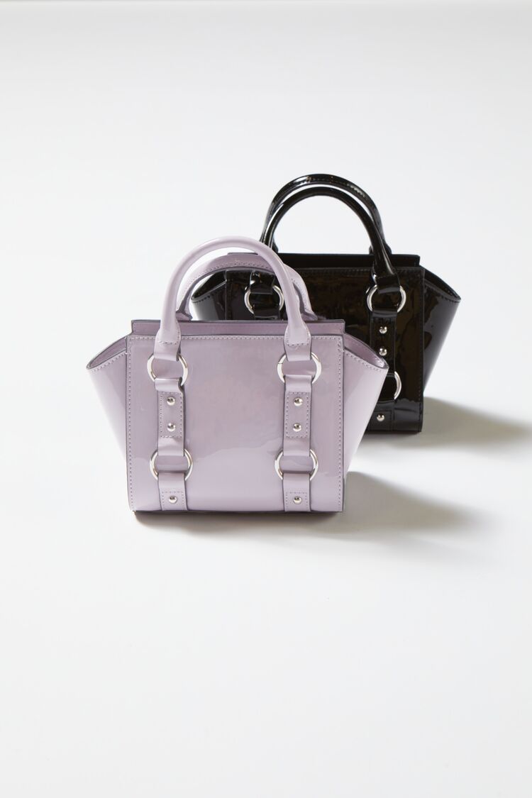 Women’s Faux Patent Leather Satchel in Lavender Accessories on sale 2022