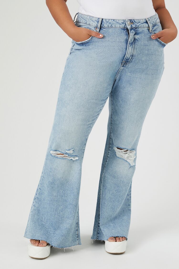 Plus Size Stretch-Denim Flare Jeans
