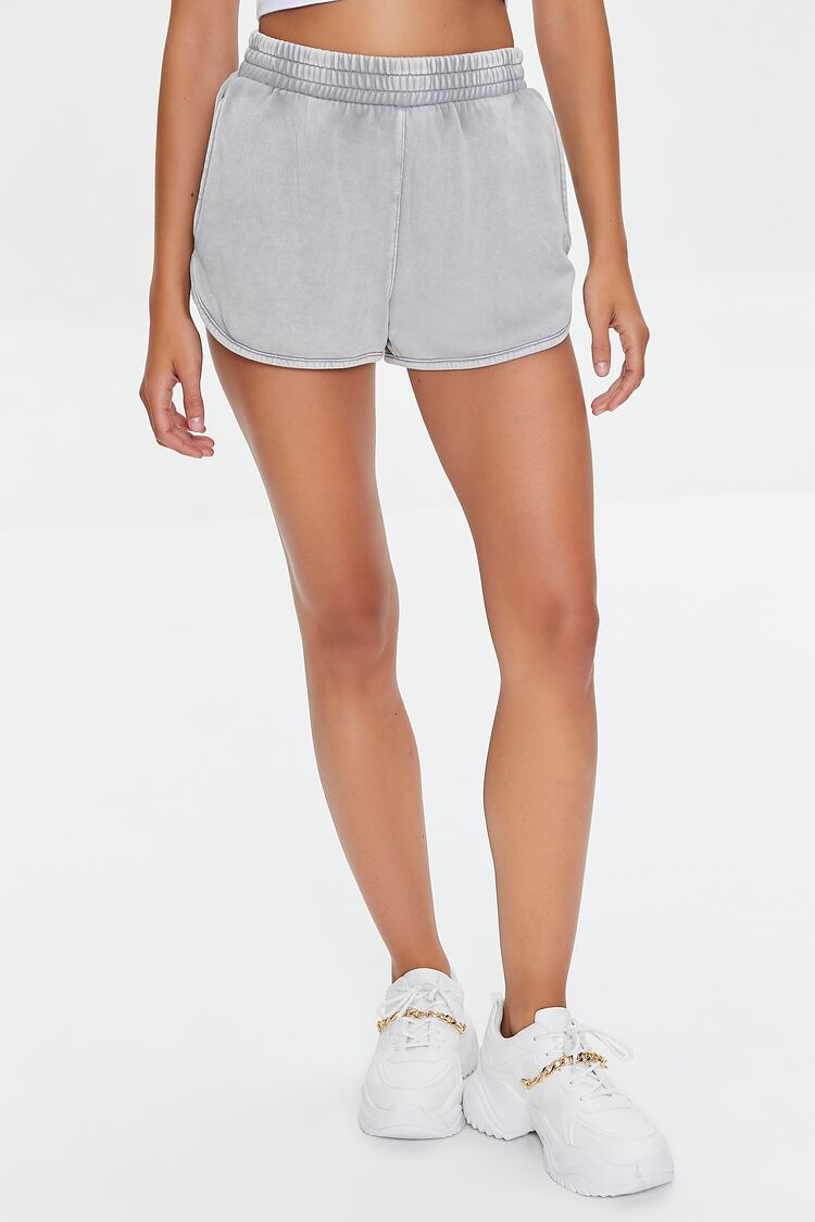 Women French Terry Dolphin-Hem Shorts in Neutral Grey,  XL FOREVER 21 on sale 2022 2