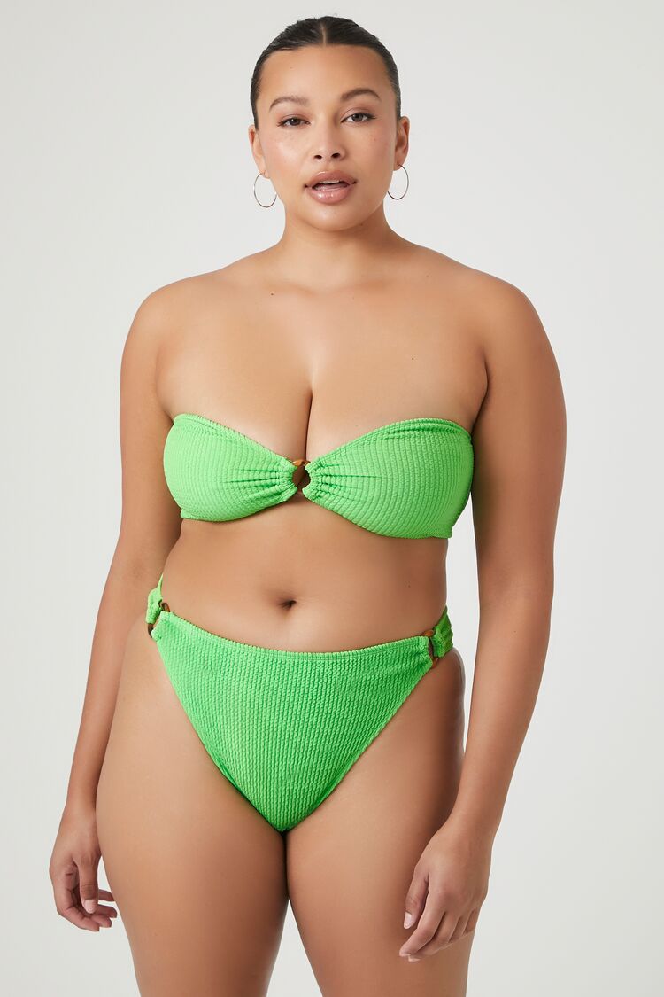 Plus Size Fishnet Bodysuit - Neon Lime