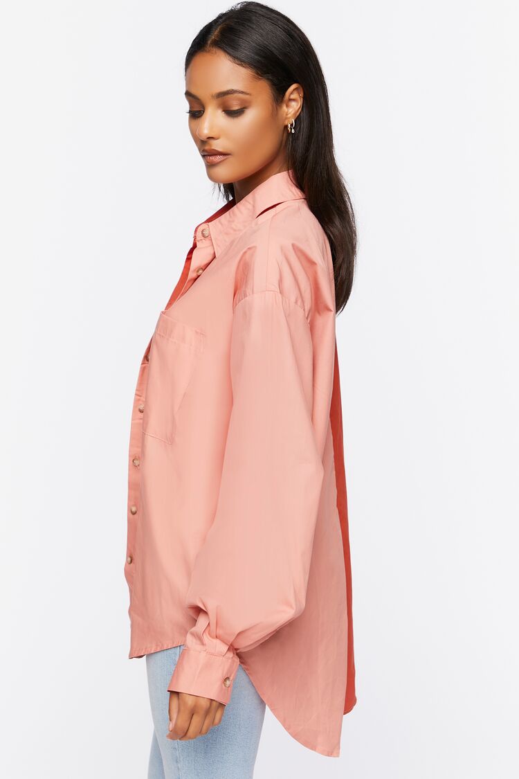 Women’s Colorblock Poplin High-Low Shirt in Pink/Red Small Colorblock on sale 2022 2