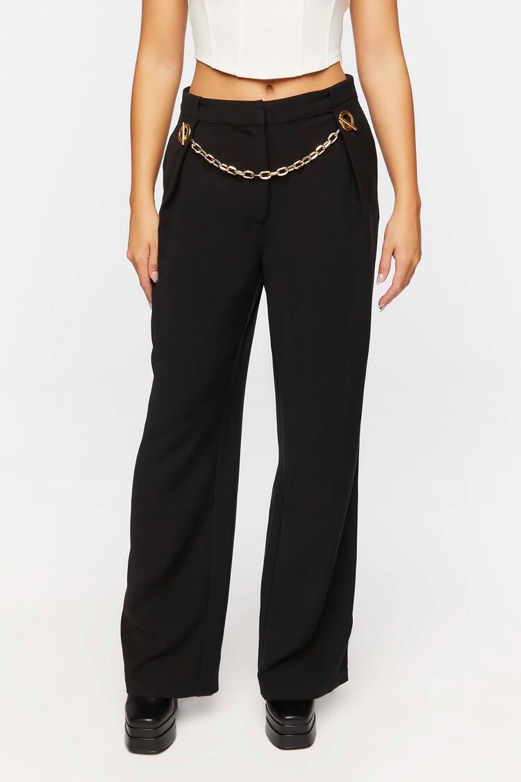 Women’s Toggle Chain High-Rise Trousers in Black Small black on sale 2022 4