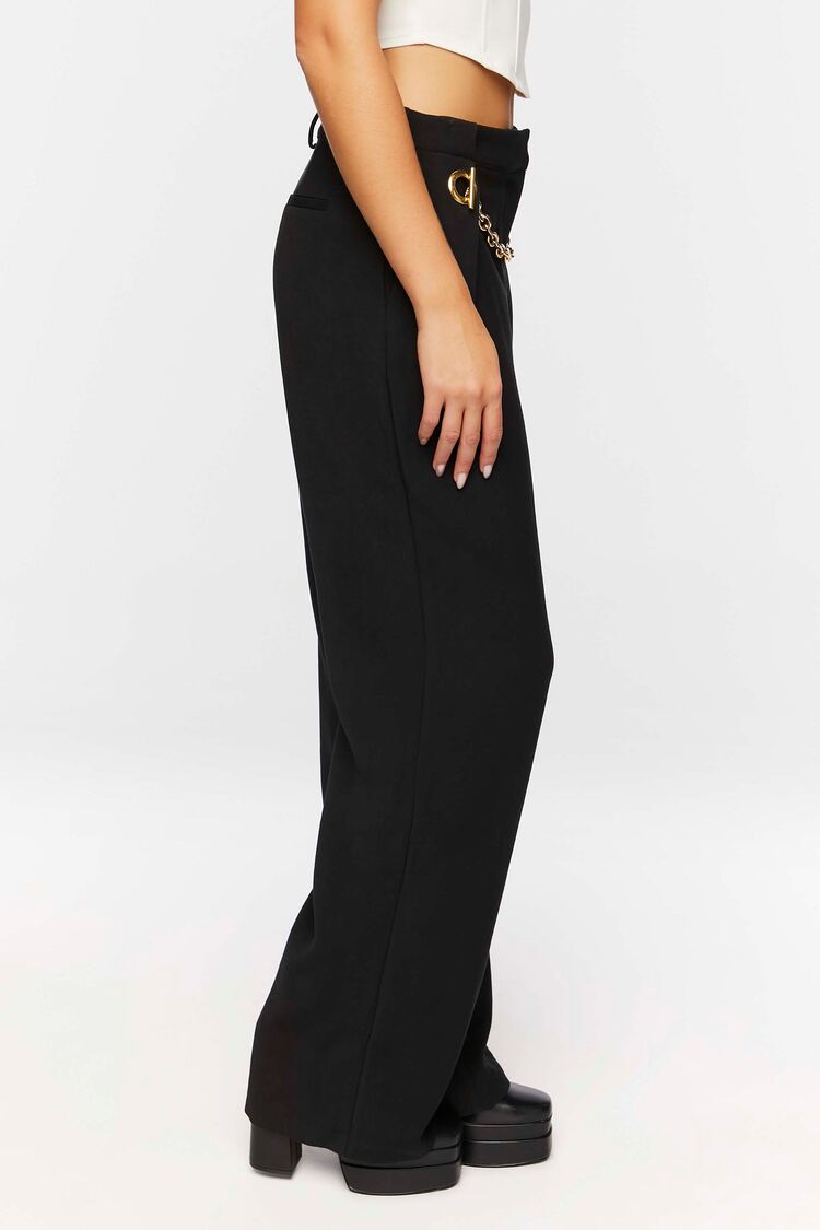 Women’s Toggle Chain High-Rise Trousers in Black Small black on sale 2022 5
