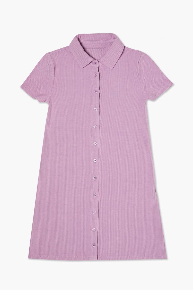 Girls Ribbed Knit Shirt Dress (Kids) in Purple,  13/14 (Girls on sale 2022