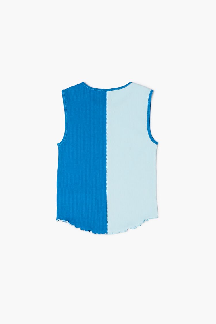 Girls Colorblock Tank Top (Kids) in Powder Blue/Blue,  5/6 (Girls on sale 2022 2