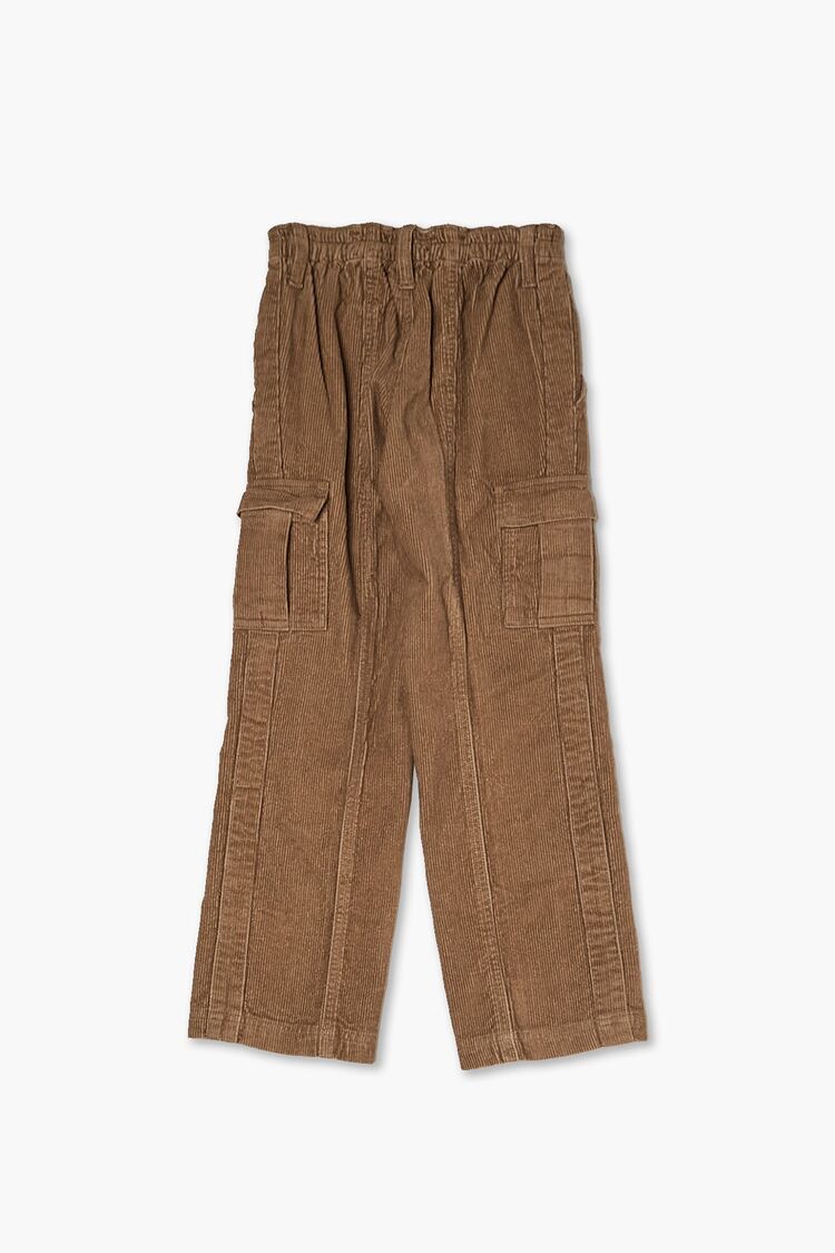 Girls Corduroy Cargo Pants (Kids) in Brown,  7/8 (Girls on sale 2022
