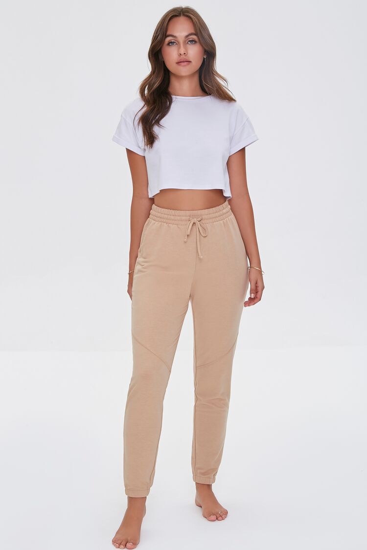 Women Pocket Lounge Joggers in Taupe Medium FOREVER 21 on sale 2022