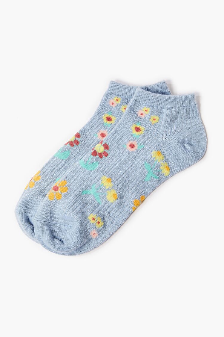 Floral Print Ankle Socks in Blue Accessories on sale 2022 2