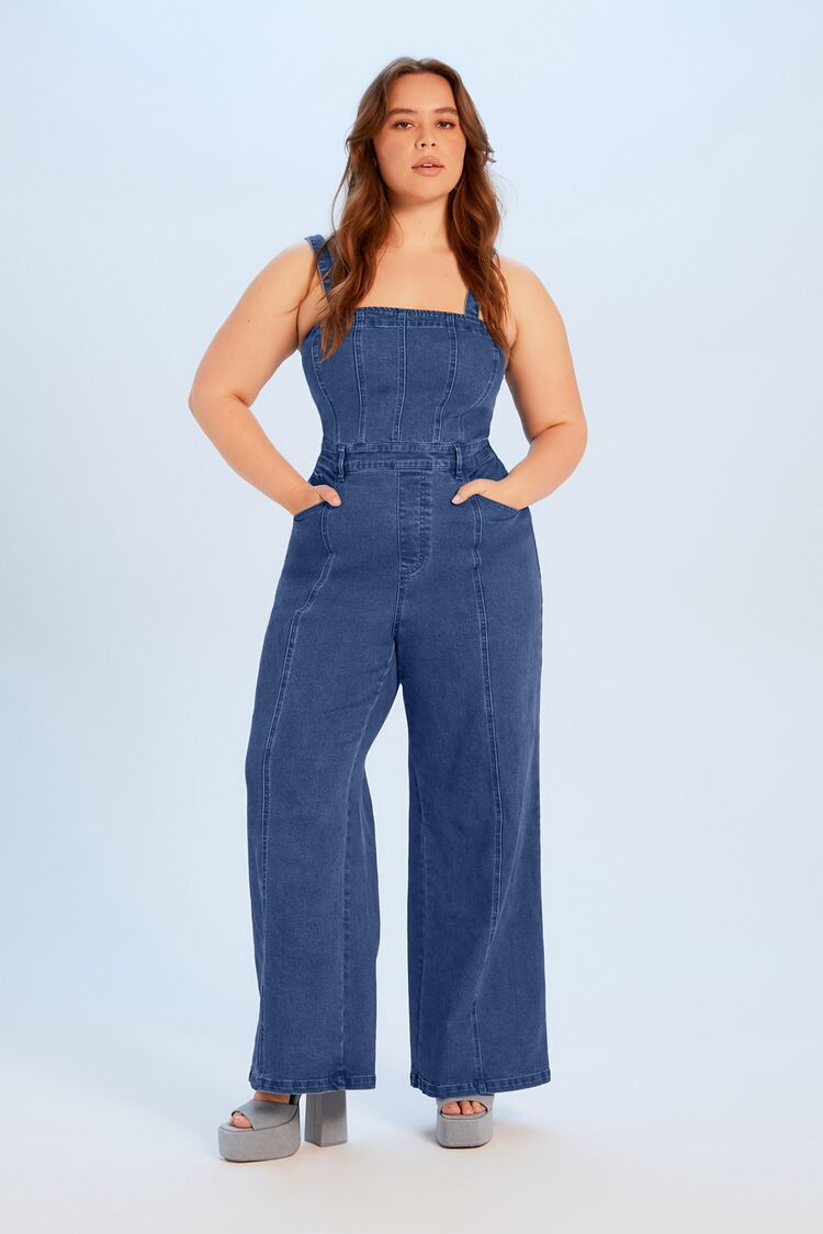 Forever 21 Navy Cream Off The Shoulder Jumpsuit pinstripe Small S | eBay