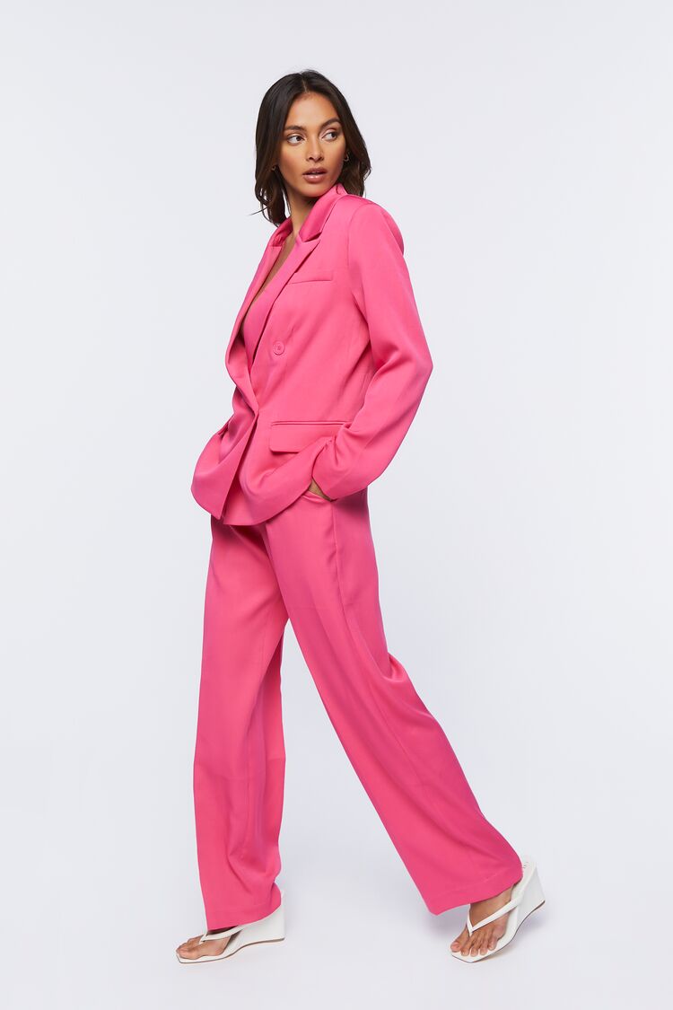 Women’s Double-Breasted Suit Blazer & Pants Set in Hot Pink Medium blazer on sale 2022 2