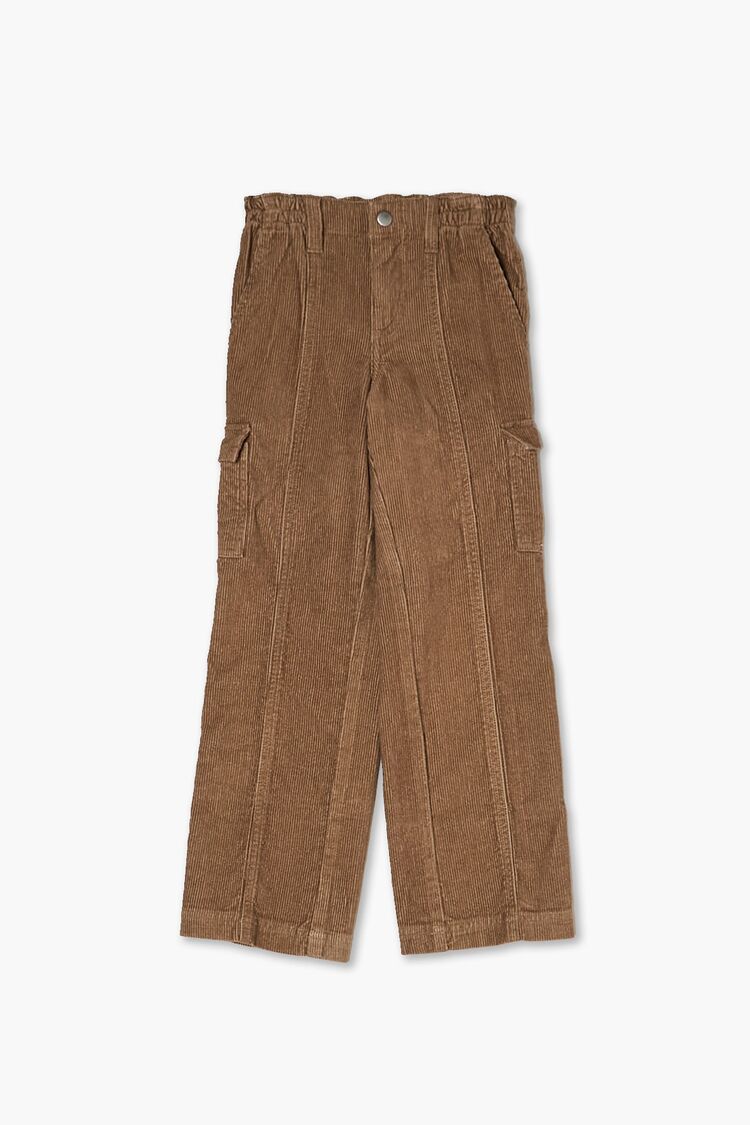 Girls Corduroy Cargo Pants (Kids) in Brown,  13/14 (Girls on sale 2022 2