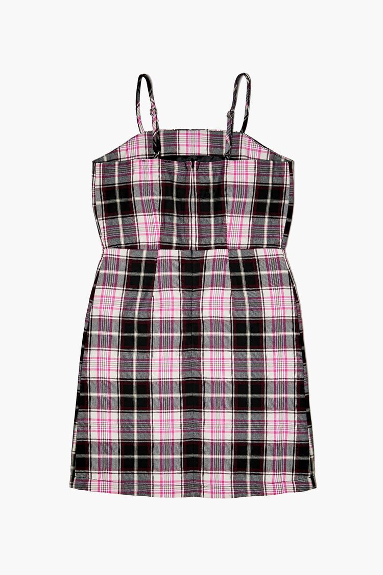Girls Plaid Cami Dress (Kids) in Black,  7/8 (Girls on sale 2022 2