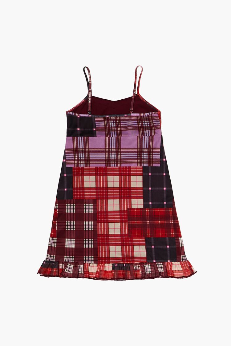Girls Plaid Cami Dress (Kids) in Red,  13/14 (Girls on sale 2022 2