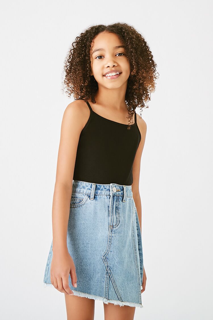 Girls Organically Grown Cotton Cami (Kids) in Black,  9/10 (Girls on sale 2022 3