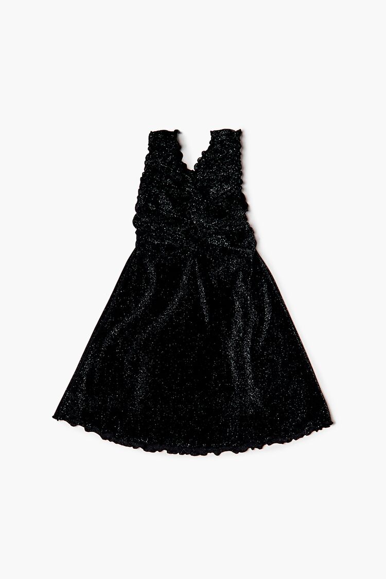 Girls Glitter Sleeveless Mini Dress (Kids) in Black/Silver,  13/14 (Girls on sale 2022 2
