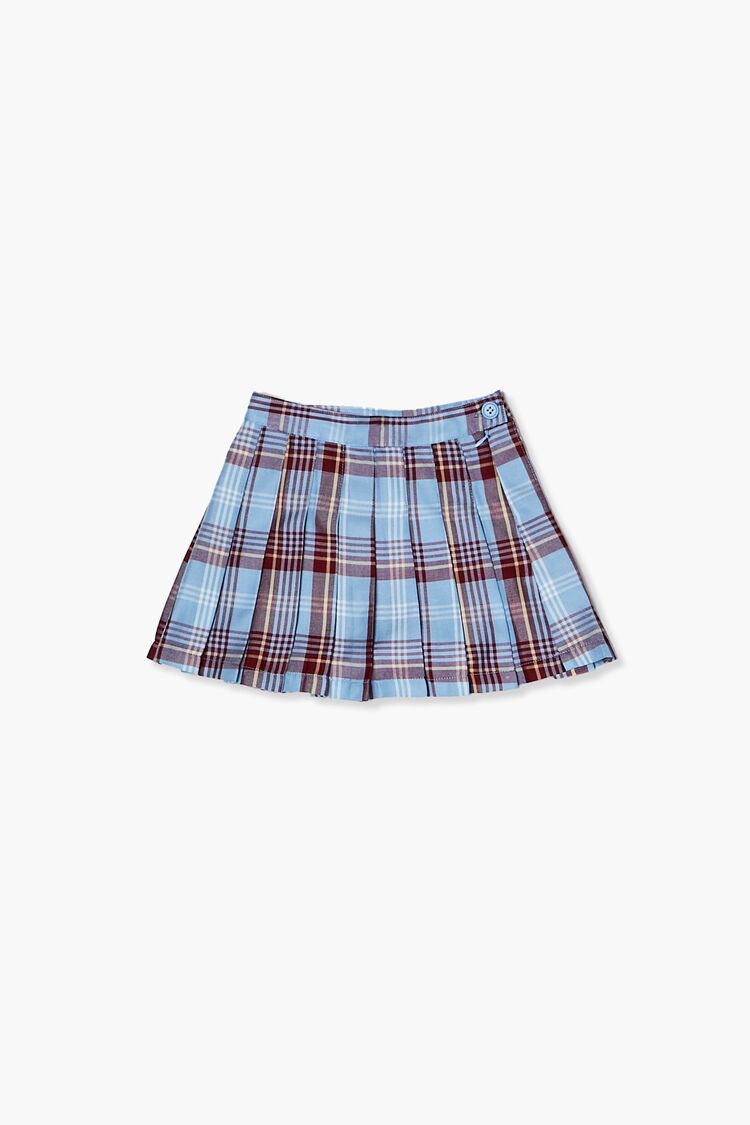 Girls Plaid A-Line Skirt (Kids) in Blue,  11/12 (Girls on sale 2022