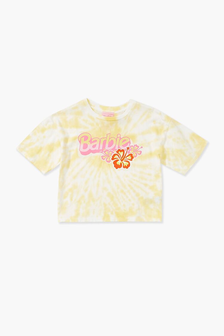 Girls Barbie® Tie-Dye Floral Tee (Kids) in Yellow,  13/14 (Girls on sale 2022