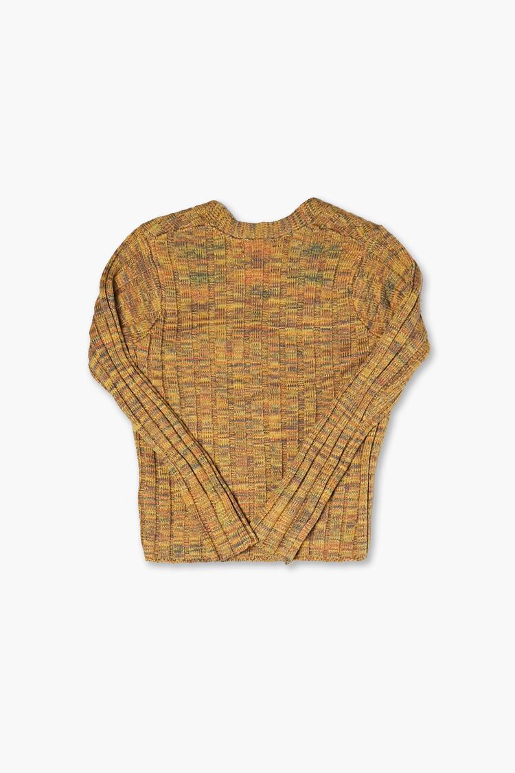 Girls Marled Cardigan Sweater (Kids) in Orange,  5/6 (Girls on sale 2022 2