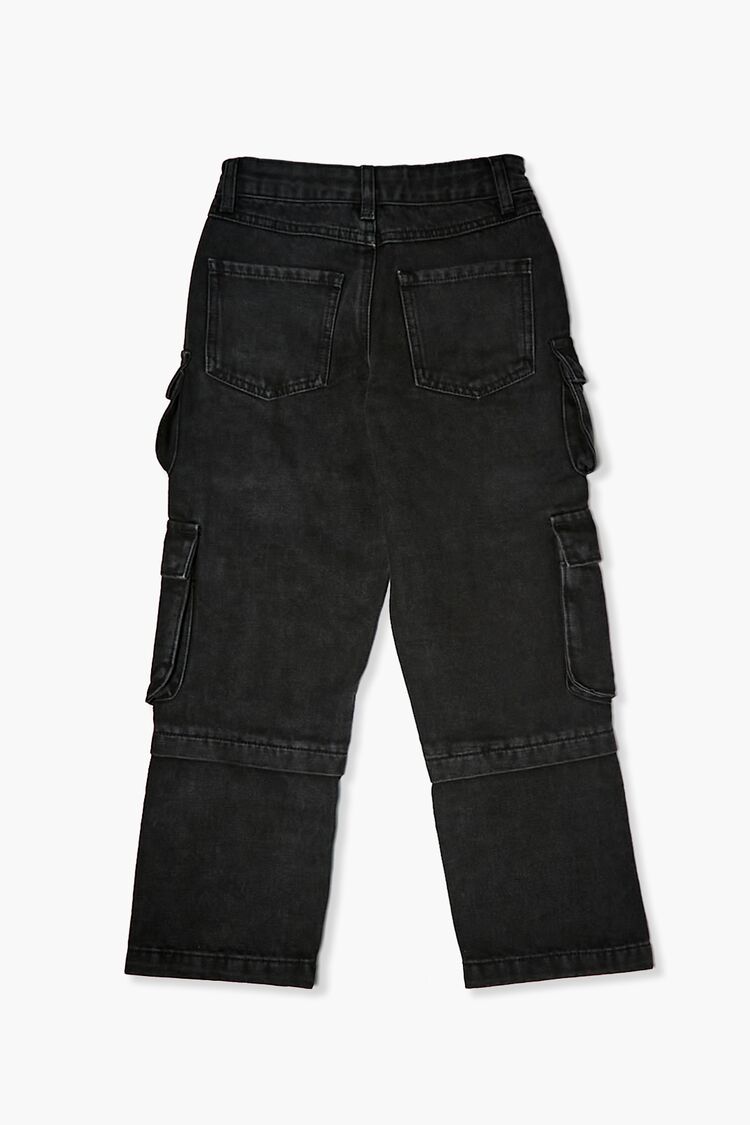 Girls Denim Cargo Pants (Kids) in Black,  9/10 (Girls on sale 2022 2