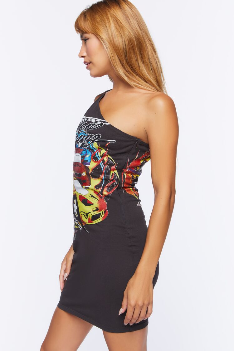 Women One-Shoulder Graphic T-Shirt Dress in Black,  XS FOREVER 21 on sale 2022 2