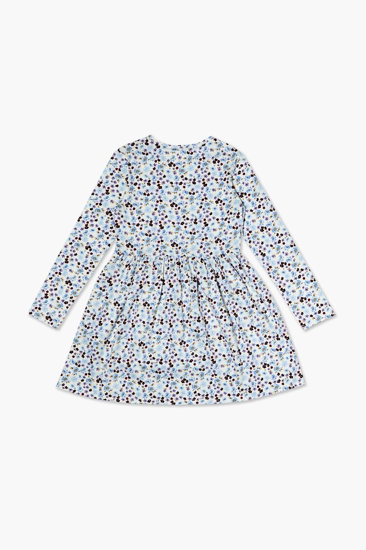 Girls Floral Print Dress (Kids) in Cream,  13/14 (Girls on sale 2022 2