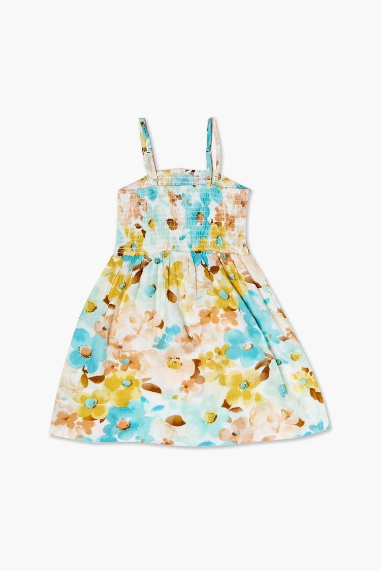 Girls Floral Print Dress (Kids) in Cream,  13/14 (Girls on sale 2022 2