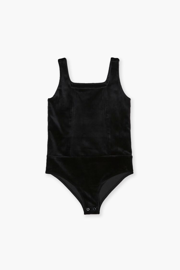 Girls Velvet Bodysuit (Kids) in Black,  13/14 (Girls on sale 2022