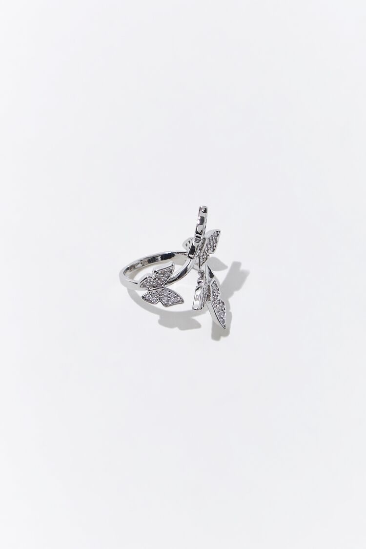 Women Butterfly Charm Cocktail Ring in Silver,  8 FOREVER 21 on sale 2022 2