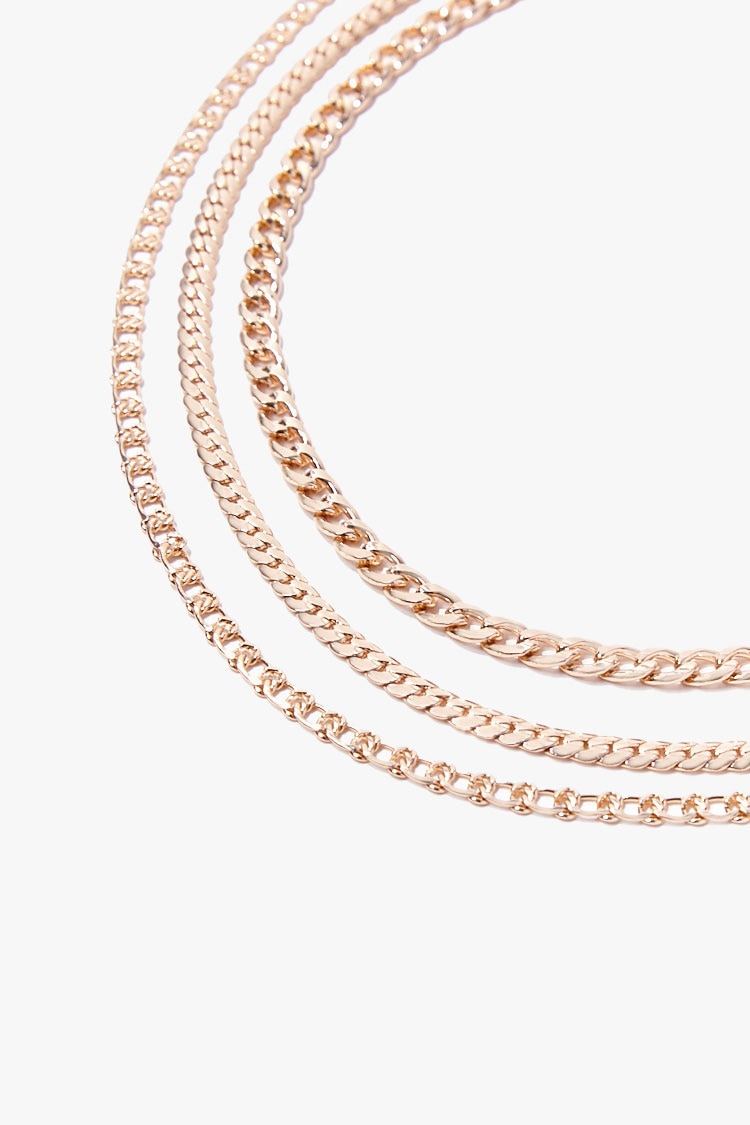 Women Chain Necklace Set in Gold FOREVER 21 on sale 2022 2