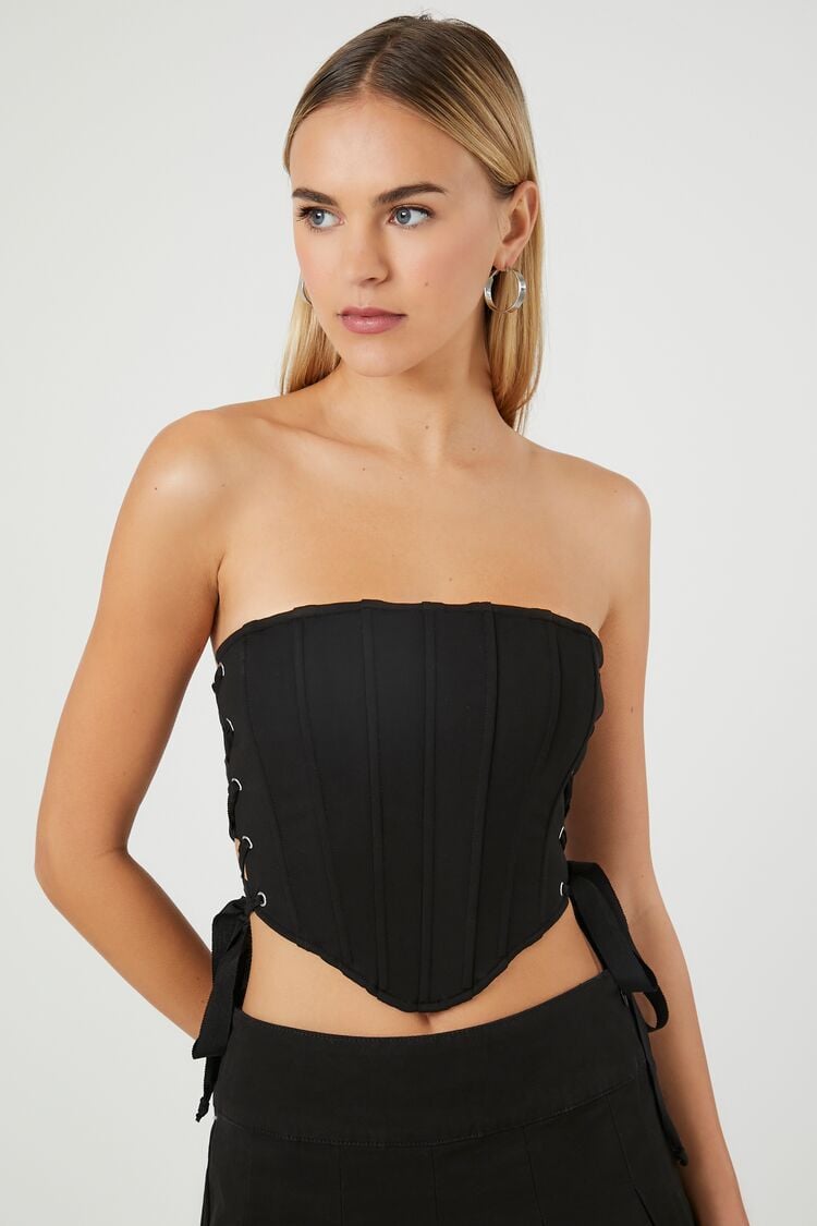 Lace-Up Corset Tube Top | Forever 21