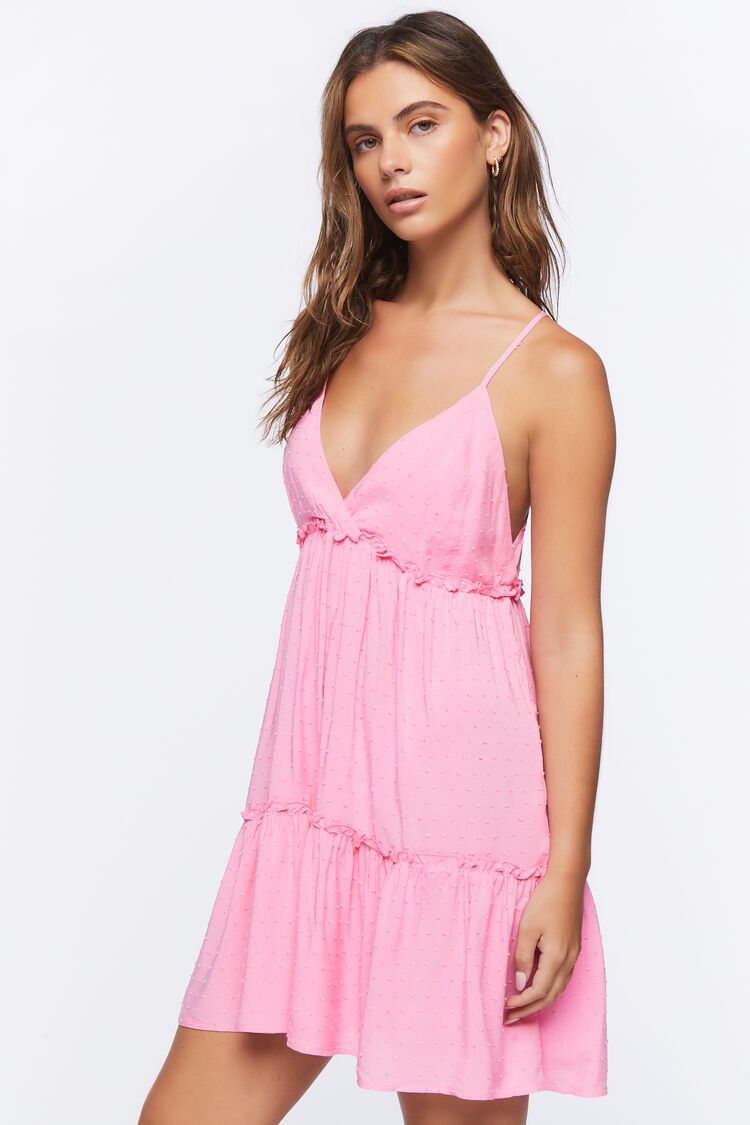 Women Babydoll Cami Mini Dress in Pink Icing Medium FOREVER 21 on sale 2022