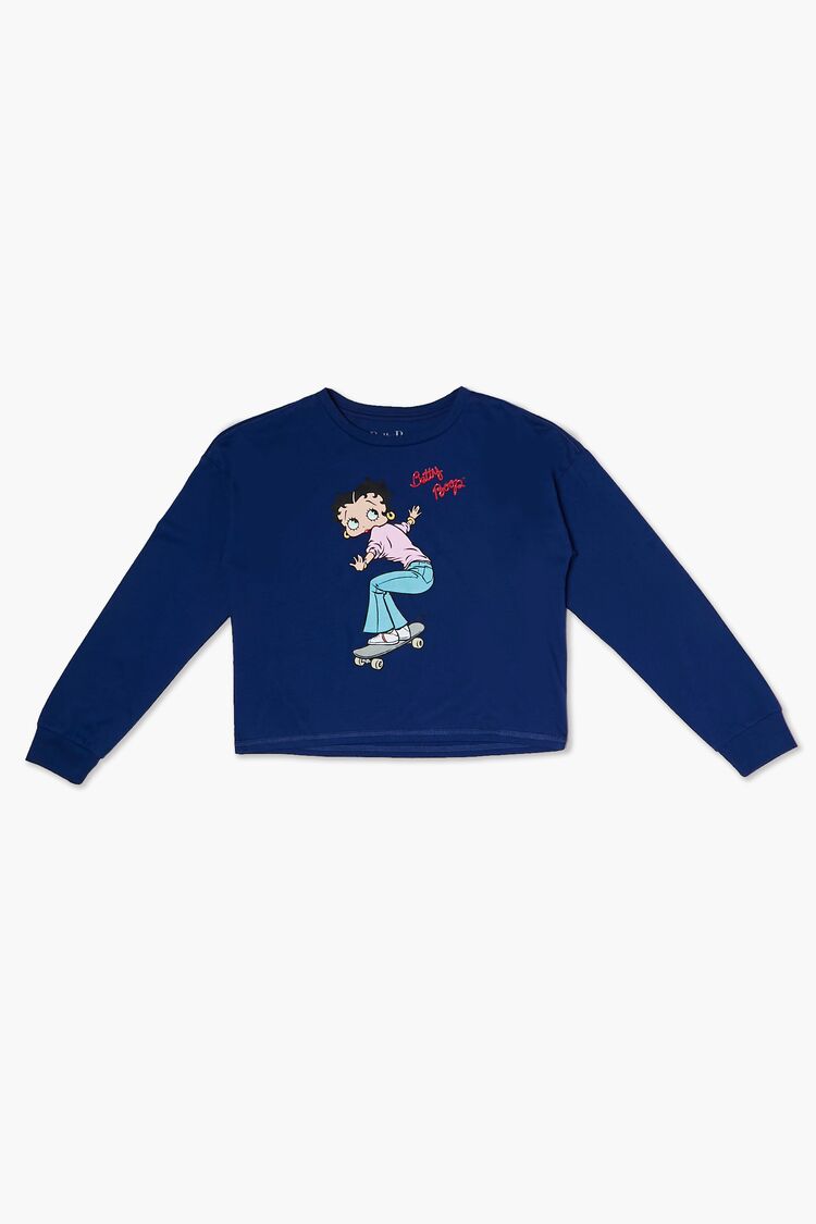 Girls Betty Boop Graphic Tee (Kids) in Navy,  13/14 (Girls on sale 2022