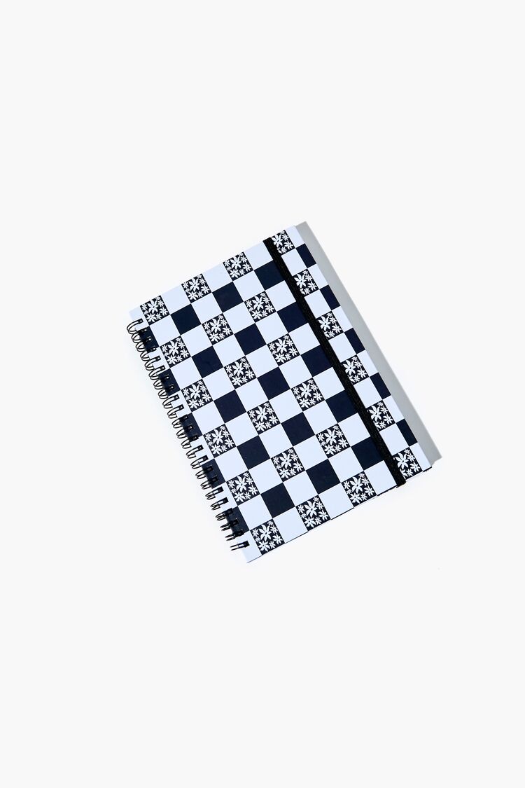 Checkered Spiral Notebook in Black/White BLACK/WHITE on sale 2022