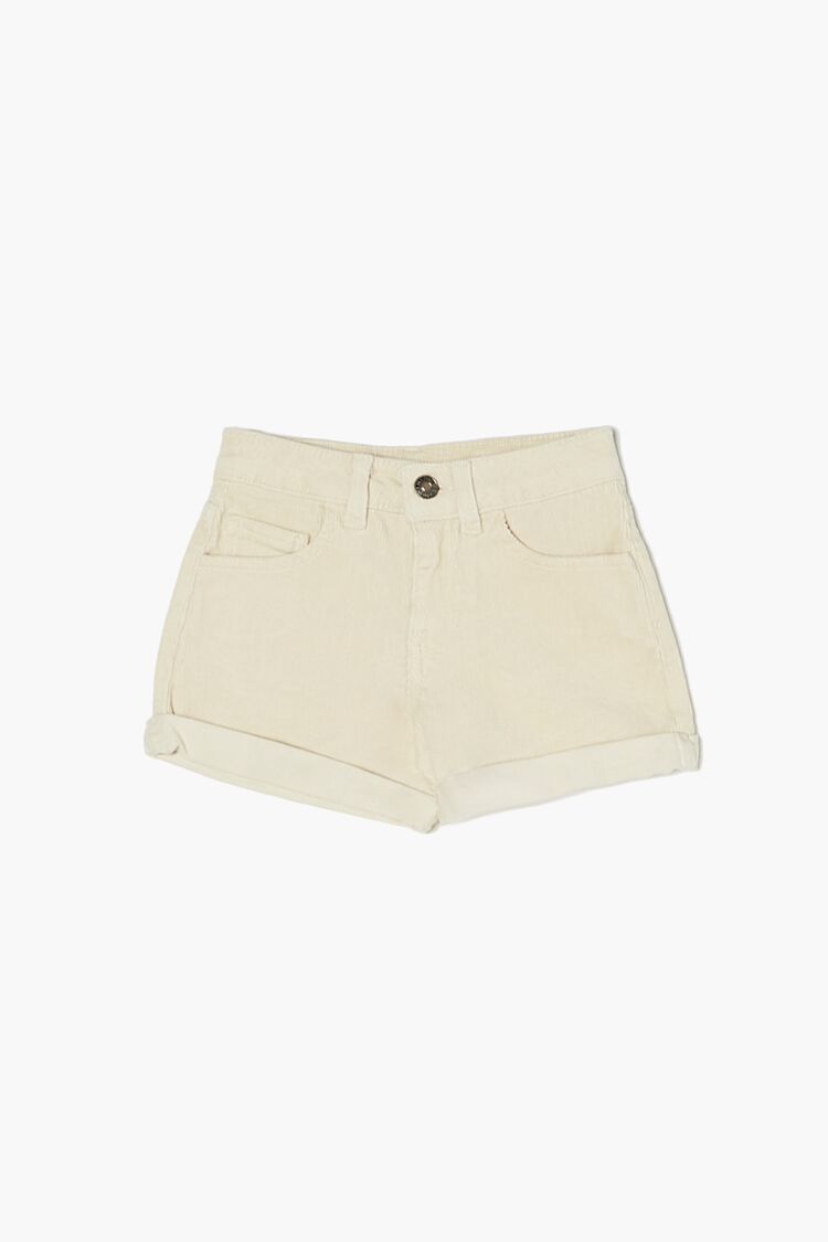 Girls Corduroy Shorts (Kids) in Tan,  7/8
