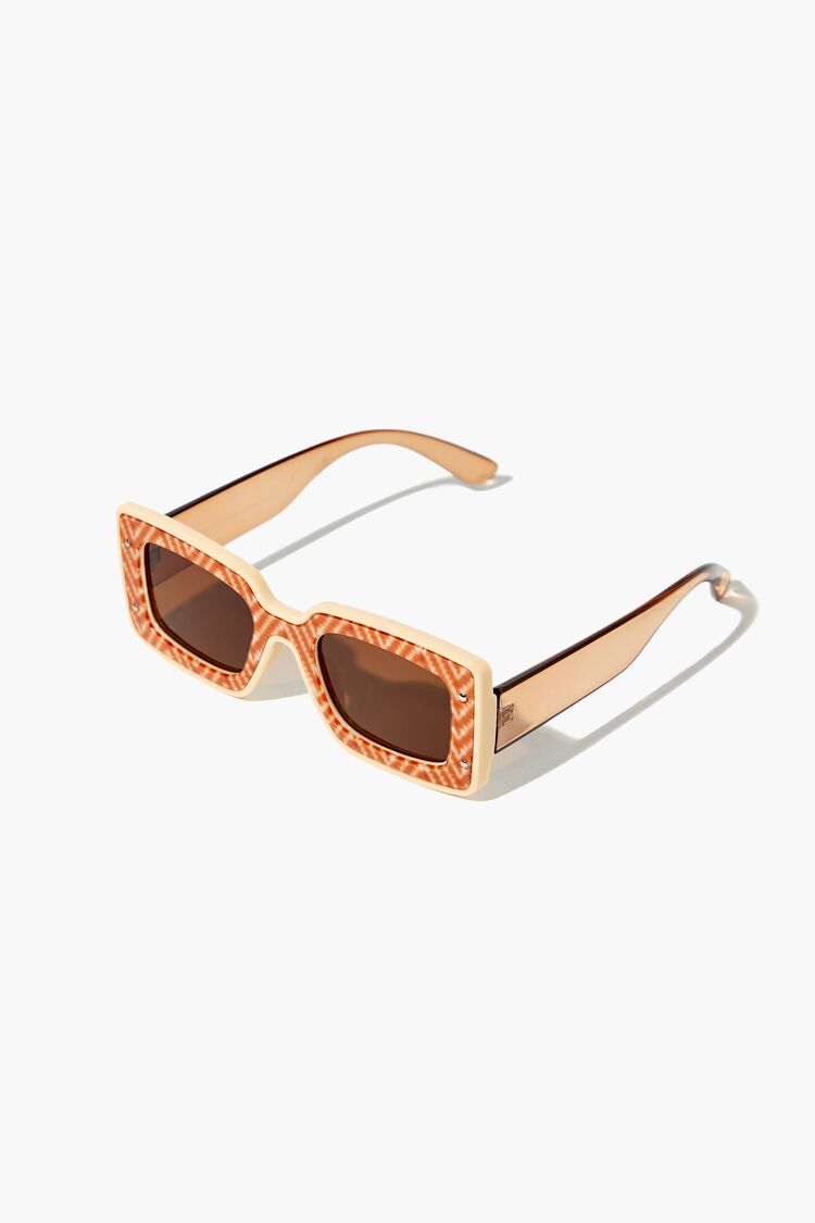 Abstract Print Sunglasses in Rust/Brown Abstract on sale 2022 2