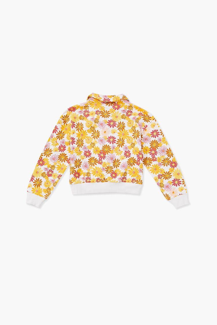 Girls Floral Print Pullover (Kids) in White,  11/12 (Girls on sale 2022 2