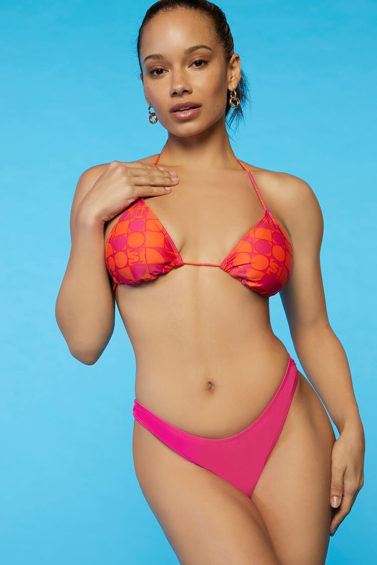 Women’s Sports Illustrated High-Leg Bikini Bottoms in Shocking Pink Medium bikini on sale 2022
