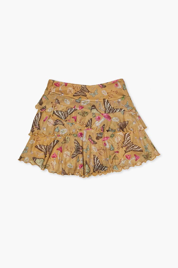 Girls Butterfly Print Skirt (Kids) in Amber,  13/14 (Girls on sale 2022 2