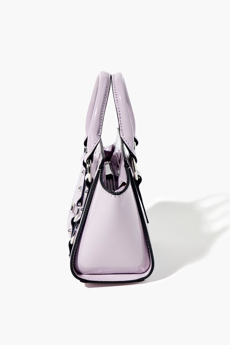 Women’s Faux Patent Leather Satchel in Lavender Accessories on sale 2022 2